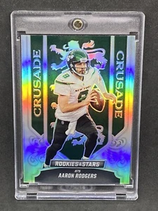 Aaron Rodgers RARE CRUSADE HOLO REFRACTOR INVESTMENT CARD SSP PANINI JETS MINT - Picture 1 of 2
