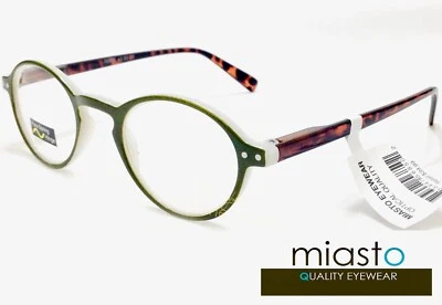 ~LOTE DE 2~ GAFAS MIASTO RETRO REDONDAS OJO DE CERRADURA PREPPY LECTURA ESPECIFICACIONES +1,75 VERDES Foto 1 de 2