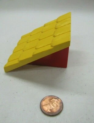Lego Duplo Yellow Red Shingle Roof Awning Overhang House Block Brick Piece Foto 1 de 3