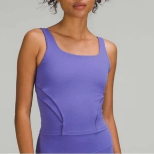 Lululemon Nulu and Mesh-Back Shelf-Bra Yoga Tank Top Charged Indigo size 8 - Picture 1 of 6