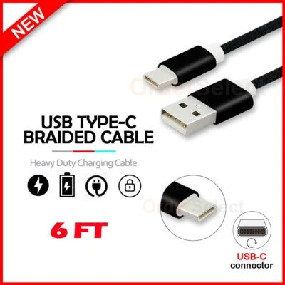 6FT USB Type-C Thick Charger Cable Cord for Phone Motorola Defy / Edge / Edge+ - Image 1 of 4