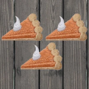 Mini Pumpkin Pie Embroidered Patch — 3-Pack — Iron On - Picture 1 of 1