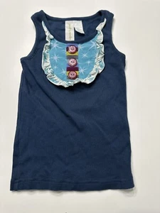 Matilda Jane Peacock Cookie Blue Ruffle Tank Top Paint by Numbers Size 4 - Picture 1 of 4
