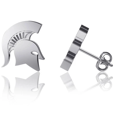 Dayna Designs Michigan State Spartans Silver Post Earrings Cover