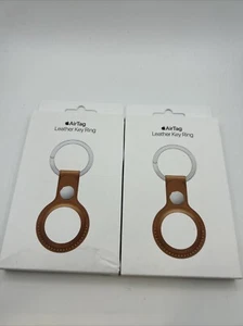 2x Apple - AirTag Leather Key Ring - Saddle Brown - MX4M2ZM/A SEALED ! - Photo 1 sur 3