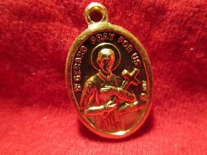 "Medalla St Gerard & St Lucy tono dorado aluminio 1" - Imagen 1 de 2
