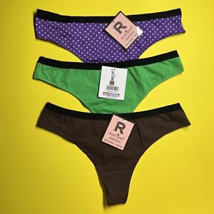 Set (3) Sexy Women Thong Panties Lingerie Underwear Polka Dot M