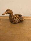 Balsa wood,hand carved duck.&#160; Hand painted or engraved feather details.
