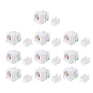 10 sztuk Beznarzędziowy moduł telefoniczny RJ11 CAT3 Moduł głosowy Pozłacany adapter - Zdjęcie 1 z 8