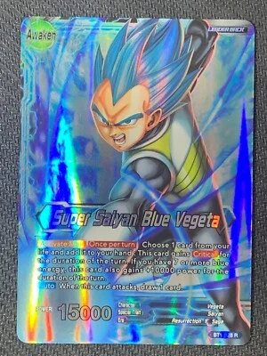 Dragon Ball Super Card Super Saiyan Blue Vegeta BT1-028R Foil  TCG - Image 1 of 2