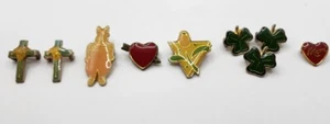 Posten (9) Vintage Feiertag Emaille Pins St. Patricks, Muttertag, Ostern, Valentinstag - Bild 1 von 7