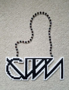 NEW Ganja White Knight Kandi Perler Necklace EDM EDC Fest Rave Dance - Picture 1 of 1