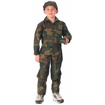 Rothco Kids Woodland Camo Flight Coveralls - 7308 - Medium - Image 1 of 2