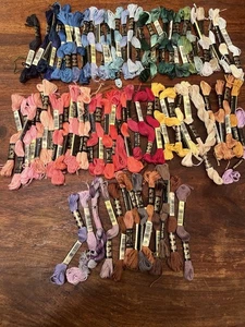 75+ SKEINS OF NEEDLEWORK THREADS & 70+ THREAD ON CARDS & SOME EXTRA IN BAGS - Picture 1 of 24