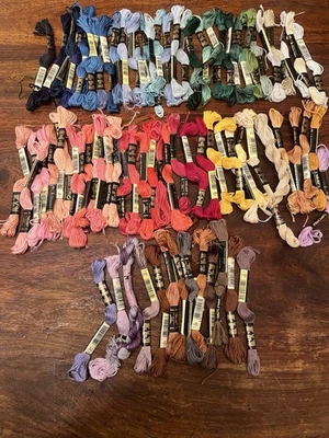 75+ SKEINS OF NEEDLEWORK THREADS & 70+ THREAD ON CARDS & SOME EXTRA IN BAGS - Image 1 of 4