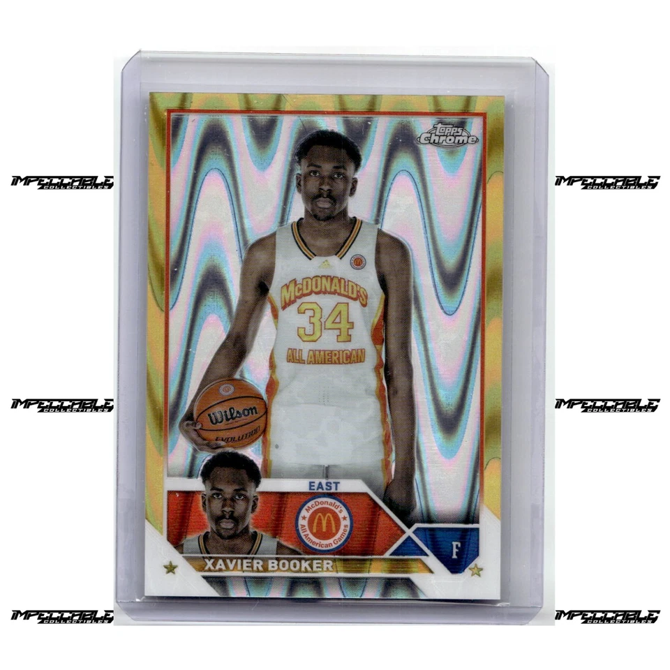 2023 Topps McDonald's A/A - Gold Raywave #49 Xavier Booker Rookie /50 - Image 1 of 2