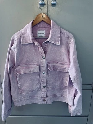 Chaqueta vaquera Celebrity rosa para mujer M de gran tamaño camionero rosa lavado ácido denim Foto 1 de 4