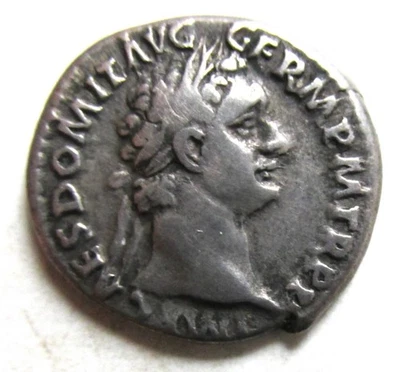 Ancient Rome Imperial DOMITIAN (81-96AD) AR Denarius MINERVA Standing - Image 1 of 2