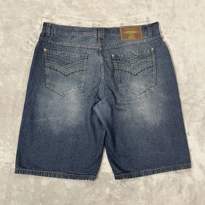 Pantalones cortos de jean holgados vintage Phat Farm para hombre talla 40x13 bordados Y2K ropa de calle Foto 1 de 4