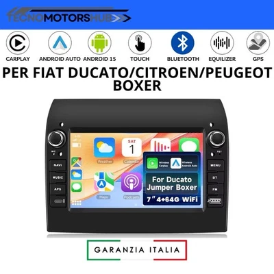 Autoradio 7” Android 15 Per Fiat Ducato Citroen Peugeot Boxer - CarPlay Navi DAB - Immagine 1 di 4