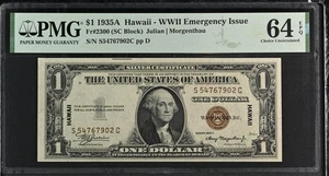 $1 1935A Hawaii - WWII Emergency Issue Fr#2300 Julian/Morgenthau Choice Uncircul - Picture 1 of 2