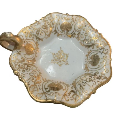 Antique Nippon Hand-Painted Gold Moriage Handled Dish – Fair Week 1912 D.M. - Image 1 of 2