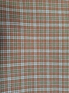 3 1/2 Yds. Braun & Weiß & Grün Homespun Baumwollstoff - Bild 1 von 1