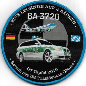 Policía BAYERN BA3720 G7 Cumbre 2015 Presidente de los Estados Unidos Obama Parche Insignia Escalada - Imagen 1 de 3