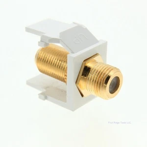 Leviton White Quickport Gold Coaxial Cable Connector Jack 40831-W WHITE CENTER - Picture 1 of 6