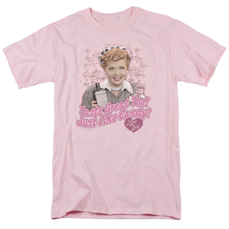 I Love Lucy Tastes Like Candy Mens T Shirt Pink Officially Licensed - Image 1 of 1
