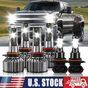 LED Headlight High Low Beam Fog Light Bulb For Chevry Silverado 2500 HD 2003-06 - Foto 1 di 11