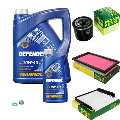 MANN Inspektionspaket 6 L MANNOL Defender 10W-40 für Nissan Tiida Schrägheck - Bild 1 von 4