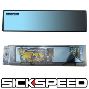 Black/Blue Panorama HD Flat Clip Series Back Glass Mirror View 280MM - Picture 1 of 1