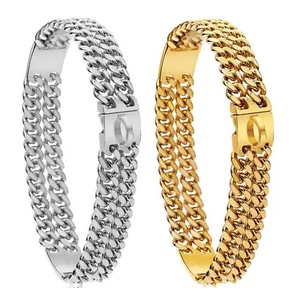 Gold Silver Pet Dog Chain Collar Strong Stainless Steel Cuban Link Heavy Duty - Picture 1 of 14