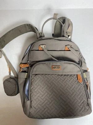 BabbleRoo Diaper Bag Backpack Multi Function Tote With Changing Pad Tan - Image 1 of 4