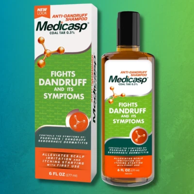 Champú anticaspa en gel de alquitrán de hulla Medicasp para tratar la dermatitis seborreica psoriasis, Foto 1 de 4