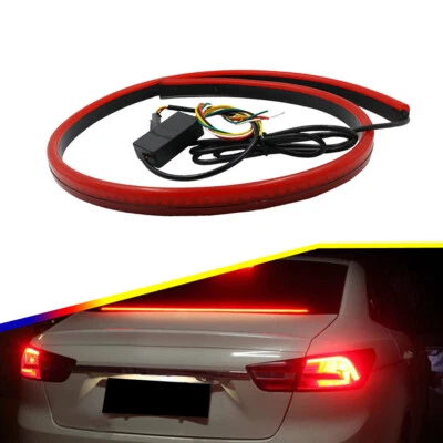 Luzes de aviso de direção LED traseira de carro vermelha 40" 3ª faixa de freio sinal de seta flexível - Imagem 1 de 4