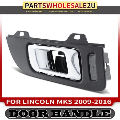 Передняя правая хромированная и черная внутренняя дверная ручка для Lincoln MKS 2009-2016 - Изображение 1 из 4