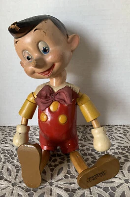 Muñeca de madera vintage de Pinocho DISNEY ideal novedad Toy Co Foto 1 de 4