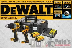 DeWALT Cordless Hammer Drill Impact Driver Combo Kit 18V Battery, Charger Case - Picture 1 of 3