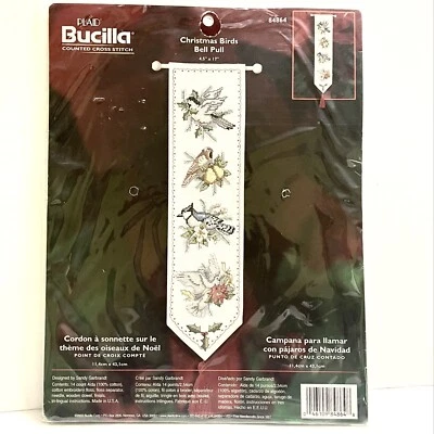 Bucilla Christmas Birds Bell Pull Counted Cross Stitch Kit 84864 4.5x17 NEW - Image 1 of 4