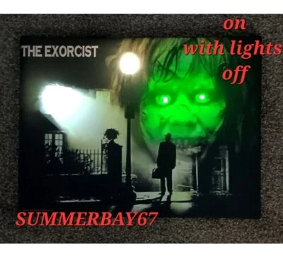 The Exorcist light-up movie Poster portrait EYES LIGHT UP  20" x 15" RARE - Image 1 of 4