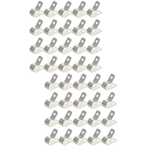 Set of 2 Cable Clamp Fixing Buckle Masonry Stainless Clip Metal Clips - Picture 1 of 12