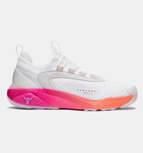 UA Men's Project Rock 7 Training Shoes in White / Vivid Magenta - Picture 1 of 5