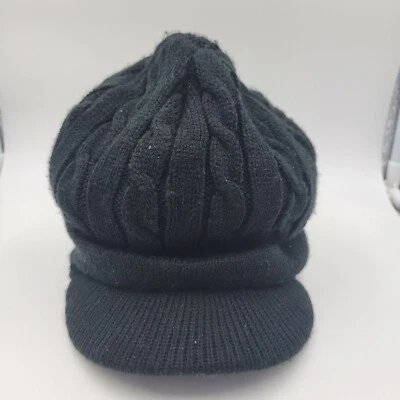 Старый темно-зимний теплый вязаные шляпы громоздкий шерсти Beanie шляпа таксист крышка с козырьком - Изображение 1 из 4