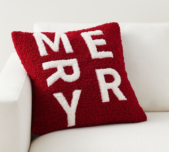 Pottery Barn, Bedding, Pottery Barn New York Big Red Apple Crewel  Embroidered Pillow 2 Nyc