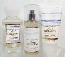 Bath & Body Works FRESH GETAWAY Fragrance Body Spray Cream Shower Gel Travel Set