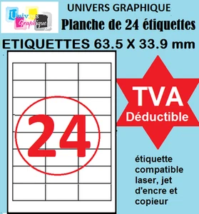 2,400 Etiquettes à imprimer pour timbre Mon timbre en ligne 63,5 x 33,9 mm 70gsm - Imagen 1 de 3