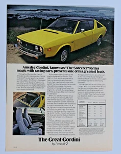 1977 Renault The Great Gordini Vintage Regional Original Print Ad 8.5 x 11" - Picture 1 of 4