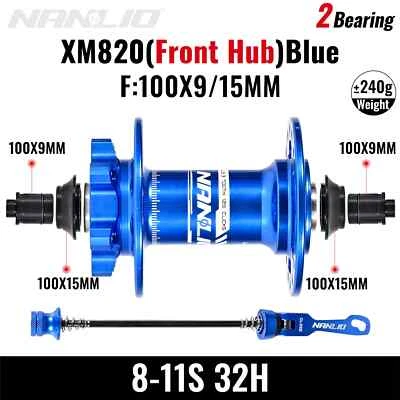 Buje de bicicleta MTB 28-36 orificios 6 pernos freno de disco 2 rodamientos sellados bicicleta eléctrica eje pasante Foto 1 de 4